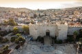 Skyline of the Old City in Jerusalem from north, Israel. Royalty Free Stock Photo