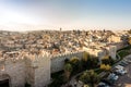 Skyline of the Old City in Jerusalem from north, Israel. Royalty Free Stock Photo