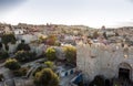 Skyline of the Old City in Jerusalem from north, Israel. Royalty Free Stock Photo