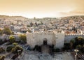 Skyline of the Old City in Jerusalem from north, Israel. Royalty Free Stock Photo