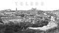 Skyline of the old city of Toledo on the hill where the Old Cathedral and the Alcazar stand embraced by the Tagus River