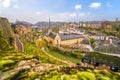 Skyline of old town Luxembourg City from top view Royalty Free Stock Photo