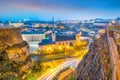 Skyline of old town Luxembourg City from top view Royalty Free Stock Photo