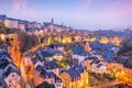 Skyline of old town Luxembourg City from top view Royalty Free Stock Photo