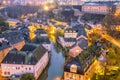 Skyline of old town Luxembourg City from top view Royalty Free Stock Photo