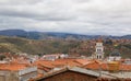 Skyline over Sucre, bolivia. Aerial view over the capital city