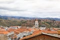 Skyline over Sucre, bolivia. Aerial view over the capital city