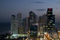 The skyline of Panama City at night