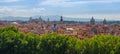 Skyline panorama of ancient city of Rome, from Castle of San Angelo Royalty Free Stock Photo