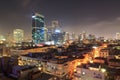 Skyline panorama of city Tel Aviv with urban skyscrapers at night, Israel Royalty Free Stock Photo