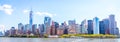 Skyline panorama of downtown Financial District and the Lower Manhattan in New York City, USA Royalty Free Stock Photo