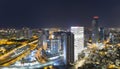 Skyline Panorama Of Tel Aviv And Ramat Gan at Night Royalty Free Stock Photo