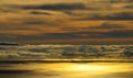 Skyline panoramic with clouds on the sea at dawn
