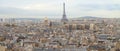 skyline of Paris with eiffel tower Royalty Free Stock Photo