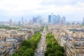 Skyline of Paris city towards La Defense district Royalty Free Stock Photo