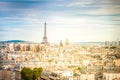 skyline of Paris with eiffel tower Royalty Free Stock Photo