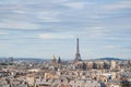 skyline of Paris with eiffel tower Royalty Free Stock Photo