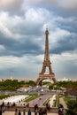 skyline of Paris with Eiffel Tower at sunset in Paris, France Royalty Free Stock Photo