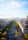 Skyline of Paris and La Defense district , France Royalty Free Stock Photo