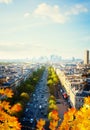 Skyline of Paris and La Defense district , France Royalty Free Stock Photo