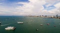 Skyline of Pattaya from aerial drone view, Pattaya city, Chonburi