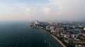 Skyline of Pattaya from aerial drone view, Pattaya city, Chonburi