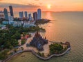 The Sanctuary of Truth wooden temple in Pattaya Thailand, sculpture of Sanctuary of Truth temple Royalty Free Stock Photo