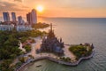 The Sanctuary of Truth wooden temple in Pattaya Thailand, sculpture of Sanctuary of Truth temple Royalty Free Stock Photo