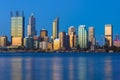 skyline of perth at night by swan river in western australia Royalty Free Stock Photo