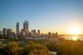 Skyline of perth at night in western australia Royalty Free Stock Photo