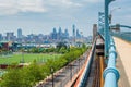 Skyline of Philadelphia seen from Camden New Jersey Royalty Free Stock Photo