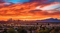 skyline phoenix arizona sunset Royalty Free Stock Photo