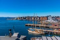 Skyline of the port of oslo, Norway Royalty Free Stock Photo
