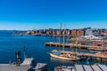 Skyline of the port of oslo, Norway Royalty Free Stock Photo