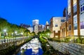 Skyline of Providence at the Moshassuck River, Rhode Island, USA Royalty Free Stock Photo