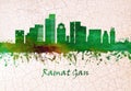 Ramat Gan Israel skyline hand drawn