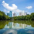 Skyline and reflections of midtown Atlanta, Georgia Royalty Free Stock Photo