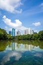 Skyline and reflections of midtown Atlanta, Georgia Royalty Free Stock Photo