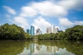 Skyline and reflections of midtown Atlanta, Georgia Royalty Free Stock Photo