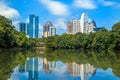 Skyline and reflections of midtown Atlanta, Georgia Royalty Free Stock Photo