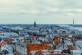 Riga skyline with roof tops of old town