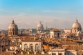 The Skyline of Rome with the Dome of the St. Peter`s Basilica