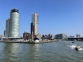 Skyline of Rotterdam and the Nieuwe Maas canal