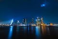 The skyline of Rotterdam by night