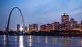 Skyline of Saint Louis with Gateway Arch by night - ST. LOUIS, USA - JUNE 19, 2019 Royalty Free Stock Photo