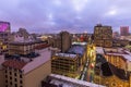 Skyline of San Antonio Texas looking downtown from above River W Royalty Free Stock Photo