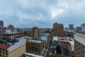 Skyline of San Antonio Texas looking downtown from above River W Royalty Free Stock Photo