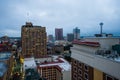 Skyline of San Antonio Texas looking downtown from above River W