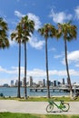 Skyline of San Diego, California with blue skies Royalty Free Stock Photo