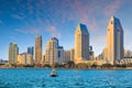 Skyline of San Diego, california from Coronado bay Royalty Free Stock Photo